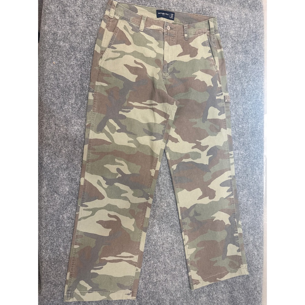 Abercrombie & Fitch Y2K Baggy Camo Pants 33x32 Mens Woodland Camouflage